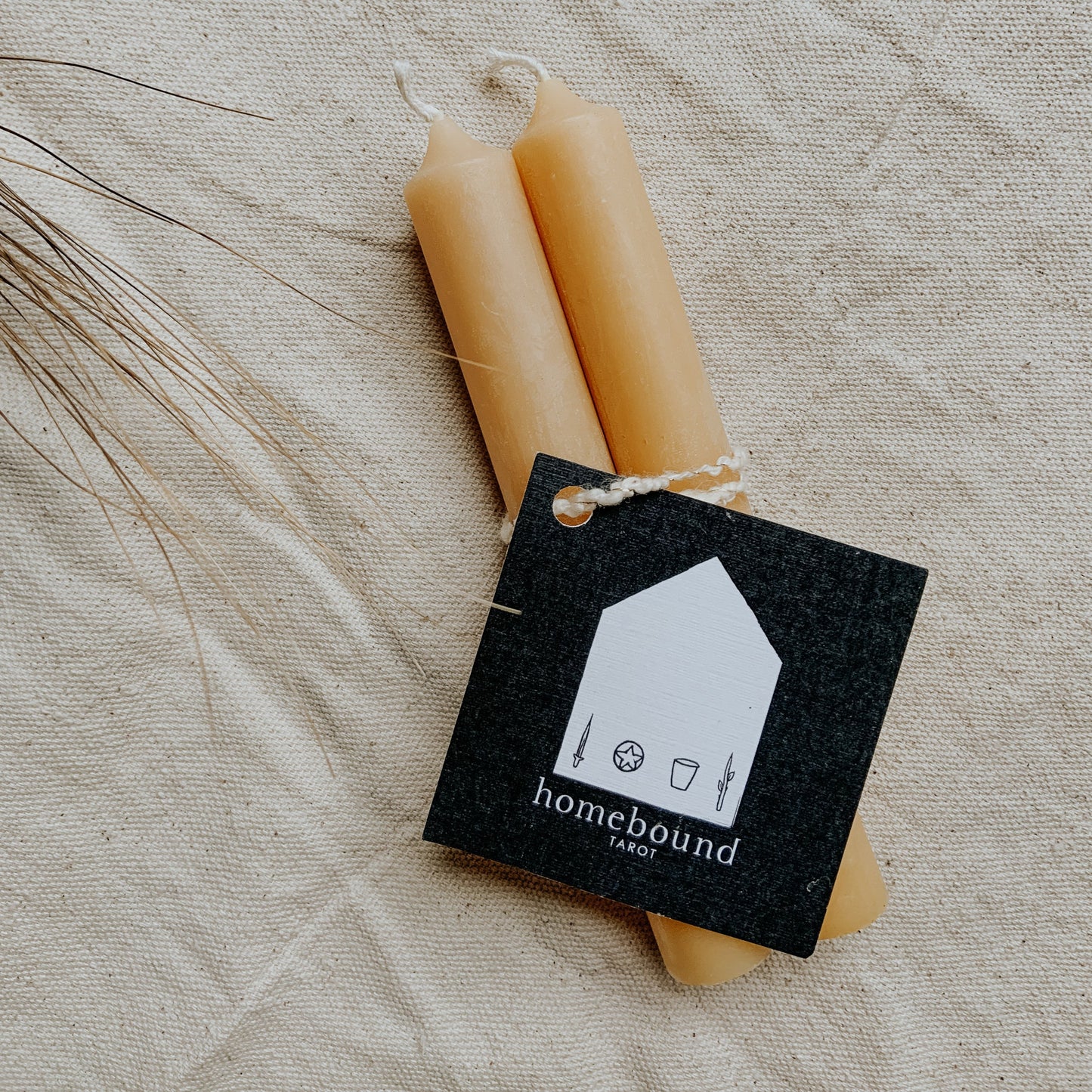 Beeswax candle duo