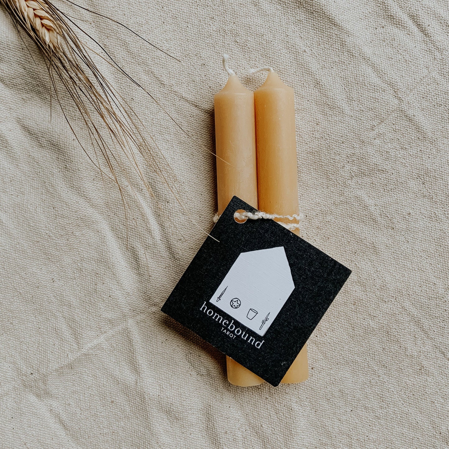 Beeswax candle duo